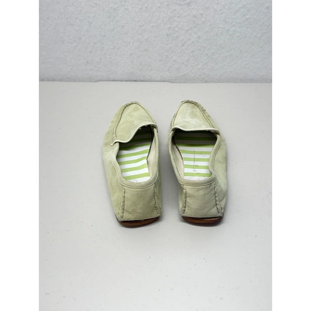 Coach Evalyn Pale Green Genuine Leather Suede Loafers Driving Moccasins 9.5